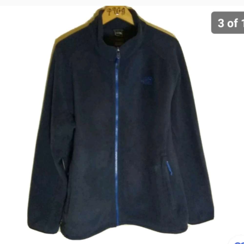 The North Face fleece jacket coat blue soft outdoors pockets